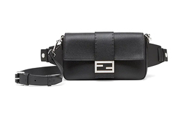 Fendi Сумка-багет из коровьей кожи, сумка-багет, сумка через плечо, сумка-слинг, поясная сумка, мужская, черная 7va472sfrf0gxn