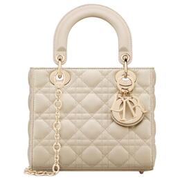 Сумка Lady Christian Dior из овчины, сумка через плечо, женская сумка-труба, серо-слоновая кость m0618onge-m49u