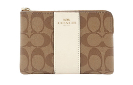 Coach Кожаный клатч-кошелек для монет, женский, цвет хаки, белый, маленький размер 58035-imdj8
