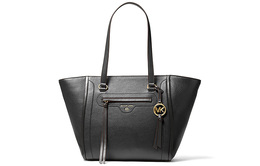 Michael Kors Сумка-шоппер Carine из кожи, сумка-шоппер через плечо, женская, черного цвета, среднего размера 30s1gcct3l001