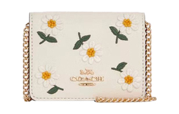 Coach Кожаный клатч-кошелек через плечо, женский, белый, мини c3058-imcah