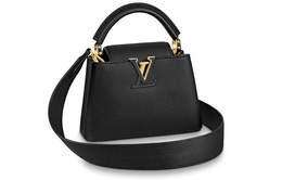 Louis Vuitton Сумка через плечо Capucines из кожи, женская, черная, мини-сумка m56071