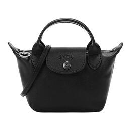 Longchamp Сумка-мешок из овчины, сумка-мессенджер, через плечо, мини, женская, черная 10147757001