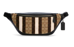 Coach Сумка-слинг Warren Canvas из коровьей кожи через плечо, большая мужская сумка-слинг, цвета хаки, коричневого и черного цветов, с цветовыми блоками c5292-qbpkc