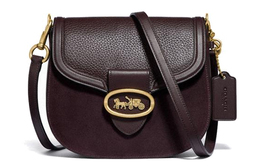 Coach Сумка-седло Kat Leather, сумка через плечо, сумка Trumpets, женская, Ox Blood Red 88263-b4oxb