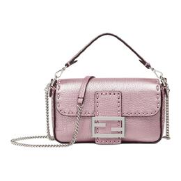 Fendi Сумка через плечо из телячьей кожи, мини-сумка, женская, розовая 8bs017-at0g-f0g45