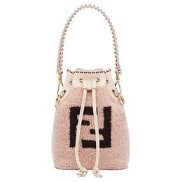 Fendi Сумка-ведро Mon Tresor из овчины, сумка через плечо, мини-сумка женская, розовая/конфетная 8bs010-ahvu-f1fnj