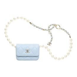 Chanel Женская поясная сумка из овчины, нежно-голубая, небесно-голубая ap2654-b07531-ng752
