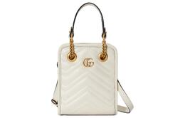 Gucci Сумка-шоппер Marmont из кожи, сумка-шоппер, сумка через плечо, мини-сумка, женская, белая 696123-dtdht-9022