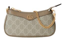 Gucci Сумка Ophidia Canvas с отделкой из кожи, мини, женская, бежевого цвета 764960-facjt-9641