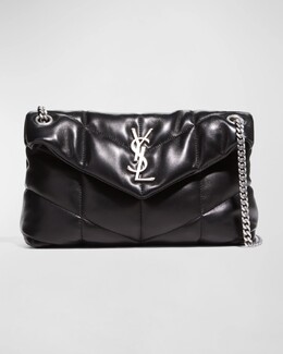Маленькая сумка через плечо Lou Puffer YSL из стеганой кожи Saint Laurent, цвет Black prod234870303 | black