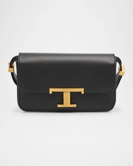 Сумка через плечо из телячьей кожи с клапаном Tod's, цвет Nero prod272700022 | nero