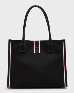 Мужская большая сумка-тоут из парусины Nastroloubi FAV Christian Louboutin, цвет Black/Black/Multi prod261520052 | black/black/multi