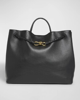 Большая кожаная большая сумка Andiamo Bottega Veneta, черный prod274590165 | black