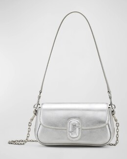 Кожаная сумка через плечо Clover с эффектом металлик Marc Jacobs, серебряный prod273800066 | silver