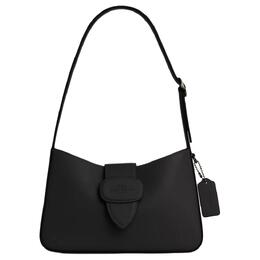 Coach Сумка Eliza Refined из телячьей кожи, через плечо, женская, среднего размера, черного цвета ct853-qbbk