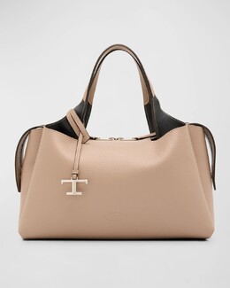 Кожаная сумка Apa Bauletto среднего размера с верхней ручкой Tod's, цвет Creta Nero prod272690468 | creta nero