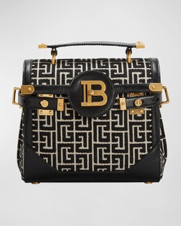Сумка BBUzz 23 с верхней ручкой из жаккарда Monogram Balmain, цвет Ivoire/Noir prod252890086 | ivoire/noir
