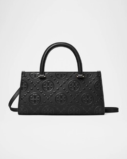 Маленькая большая сумка-тоут с монограммой East-West Tory Burch, черный prod277070031 | black