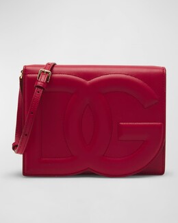 Кожаная сумка через плечо с клапаном с логотипом DG Dolce & Gabbana prod255160050 | nero