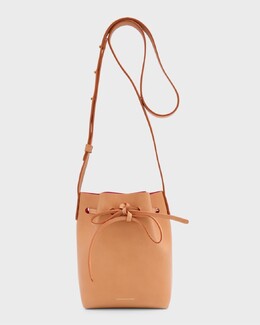 Мини-сумка-мешок из кожи растительного дубления Mini Mansur Gavriel prod233250239 | black/flamma