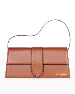 Длинная кожаная сумка через плечо Le Bambino Jacquemus prod254870518 | light brown