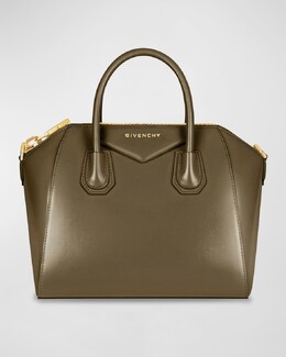 Маленькая сумка Antigona с верхней ручкой из кожи Box Givenchy prod259660273 | dark khaki
