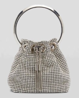 Сумка-ведро Bon Bon с микрокристаллами Jimmy Choo prod262300098 | silver