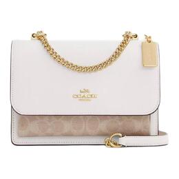 Сумка через плечо Klare из лакированного холста с гладкой кожей Trumpets Women's Chalk Coach cv978-imxdm