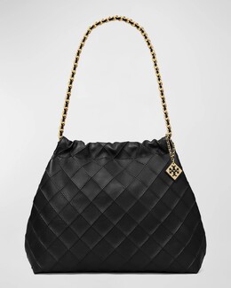 Кожаная сумка-хобо Fleming на шнурке Tory Burch, цвет Black prod270740155 | black