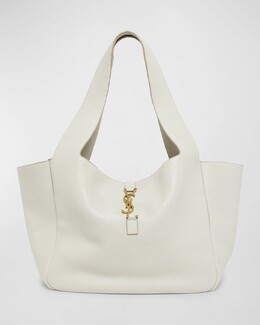 Кожаная большая сумка Bea YSL Saint Laurent, цвет White/Brown prod270760062 | white/brown