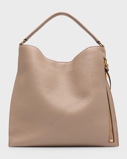 Большой хобо Alix из зерненой кожи Tom Ford, цвет Silk Taupe prod257630220 | silk taupe