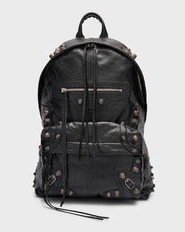 Мужской кожаный рюкзак Le Cagole с заклепками Balenciaga, цвет 1000 Black prod265140194 | 1000 black