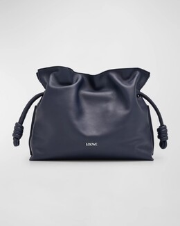 Клатч Flamenco из кожи напа с анаграммой из золотой фольги Loewe, цвет Abyss Blue prod267880083 | abyss blue