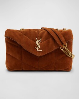 Сумка через плечо Lou Puffer Toy YSL из стеганой замши Saint Laurent, цвет Macaron prod263610153 | macaron