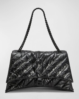 Стеганая сумка-цепочка Crush среднего размера Balenciaga, цвет 1000 Black prod260920620 | 1000 black