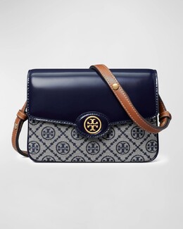 Трансформируемая сумка через плечо Robinson T с монограммой Tory Burch, цвет Tory Navy prod266360203 | tory navy