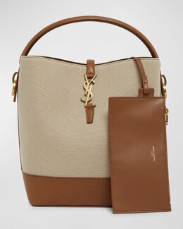 Сумка-мешок Le 37 YSL из холста и кожи Saint Laurent, цвет Desert/Dust Brick prod270770008 | desert/dust brick