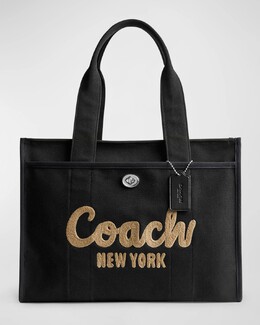 Холщовая большая сумка-тоут с логотипом Coach, цвет Neutral prod268850341 | neutral
