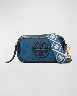 Миниатюрная джинсовая сумка через плечо Miller Tory Burch, цвет Denim Multi prod270730205 | denim multi