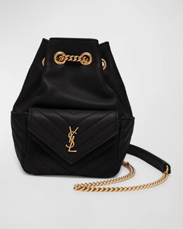 Сумка-ведро Joe Mini YSL из гладкой кожи с регулируемым ремешком Saint Laurent, цвет Noir prod266080255 | noir