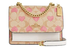 Coach Сумка Klare из холста с кожаной цепочкой, сумка через плечо, мини, женская, светло-хаки и мелово-белая co950-imotv