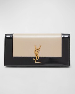 Клатч Kate YSL из кожи Spazzolato Saint Laurent, цвет White Seal/Nero prod263610268 | white seal/nero