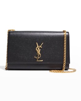 Сумка Kate Medium Grain de Poudre через плечо Saint Laurent prod176900107 | black