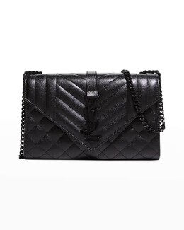 Маленькая кожаная сумка-сэтчел YSL с монограммой Saint Laurent prod232030717 | black