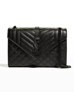 Средняя сумка на плечо с цепочкой-конвертом Saint Laurent prod227460039 | black