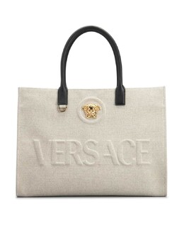 Холщовая большая сумка с логотипом La Medusa Versace prod249040057 | black