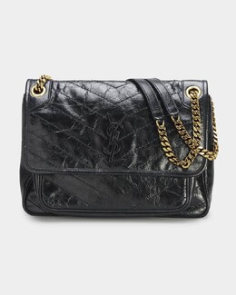 Сумка Niki среднего размера из телячьей кожи YSL Saint Laurent prod253250228 | nero