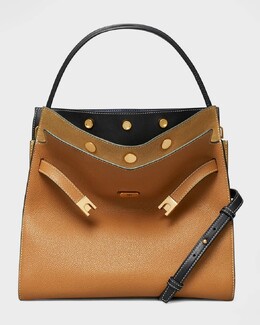 Двойная сумка Lee Radziwill из шагреневой кожи Tory Burch prod244270107 | tigers eye