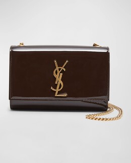 Маленькая сумка через плечо Kate YSL из лакированной кожи Saint Laurent, цвет Spicy Chocolate prod260310030 | spicy chocolate